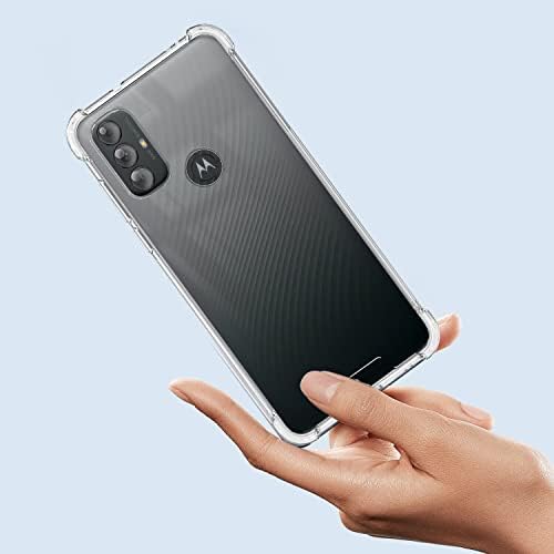 KIOMY Motorola Moto G Hatalom 2022 Tiszta Ügy, 2db HD Edzett Üveg Képernyő Védő Hibrid Anti Sárga, Kemény