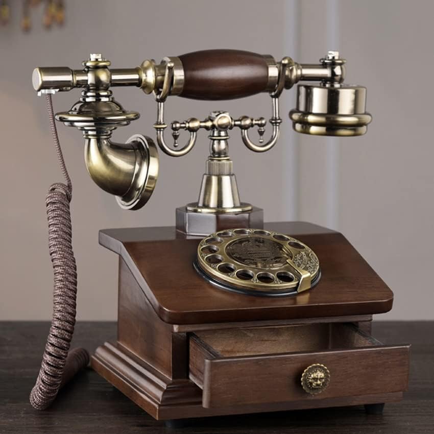 WYFDP Retro Vezetékes Rotary Telefon, Elektronikus Csengőhang, 1 Fiók, Klasszikus Stílusú Telefonvonal