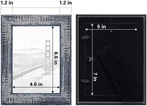 snzimtty 5x7 Kép Keret Készlet 4-es Nagy Felbontású Üveg képkeret, Dekoráció Függőleges vagy Vízszintes