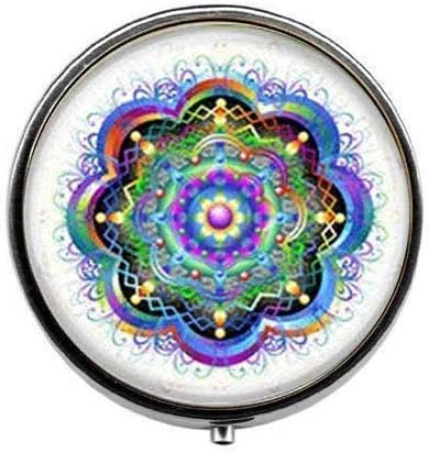 Mandala Tabletta Doboz Cukorkát Doboz Meditatív Ékszer, Mandala Art Kiegyensúlyozó Ékszerek Szent Geometria