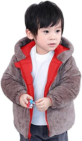 Kisgyermek Fiúk Lányok Téli Kabát Maci Füle Kapucnis Kabát Zsebében Két Oldalas Hord Gyapjú Sűrűsödik