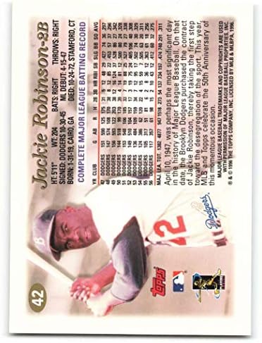 1997 Topps 42 Jackie Robinson TRIBUNE NM-MT Brooklyn Dodgers Baseball