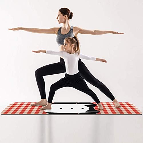 Unicey Vastag, Csúszásmentes Gyakorlat & Fitness 1/4 Jóga szőnyeg Kockás Piros betűs a Jóga Pilates &