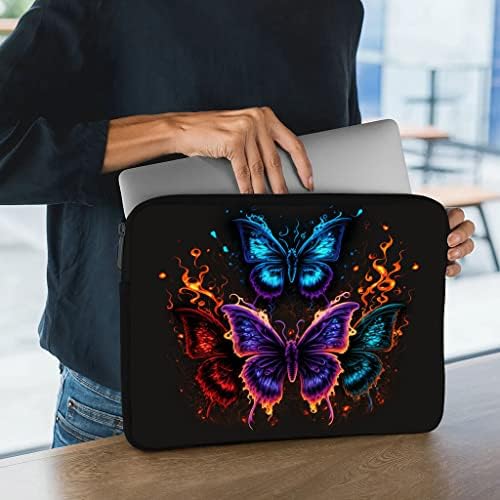 Színes Pillangó 16 colos Laptop Kétoldalas Hüvely - Art Laptop Sleeve - jó Laptop Ujja Cipzárral
